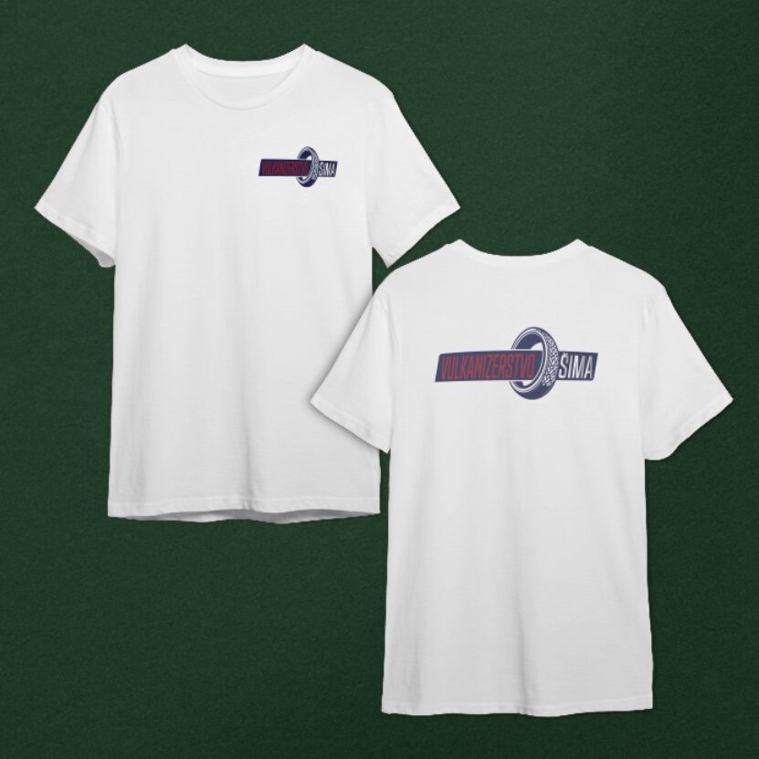 grafično oblikovanje logotipa in tisk s toplotnim transferjem na majice