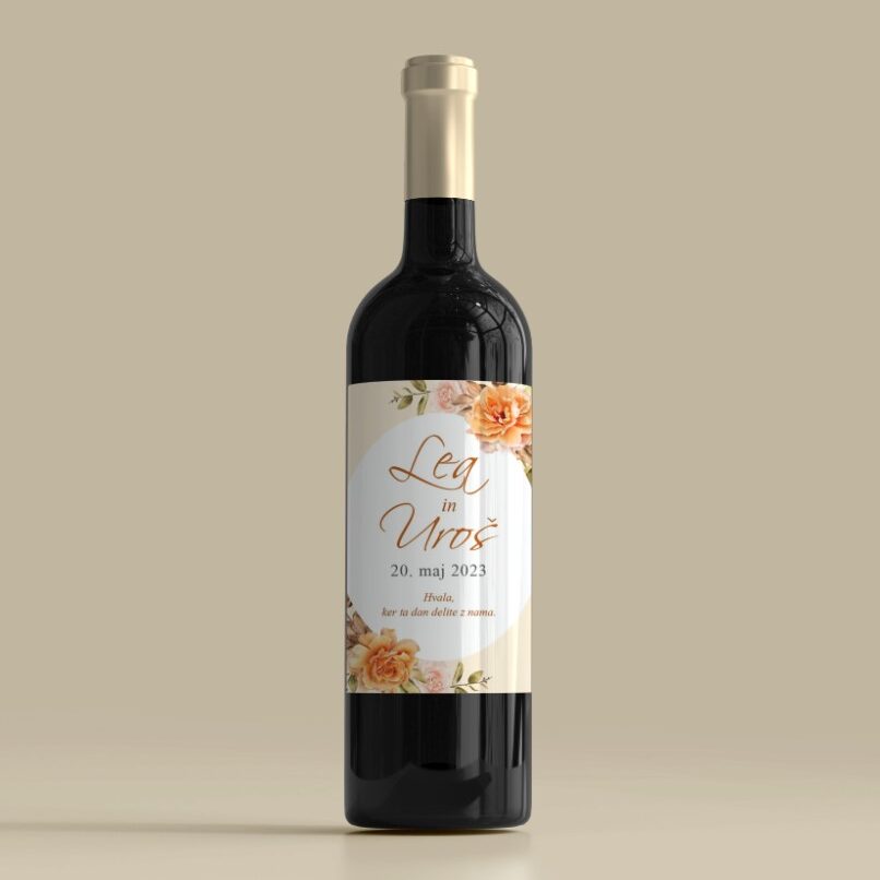 Velikoformatni tisk nalepk za poročno vino