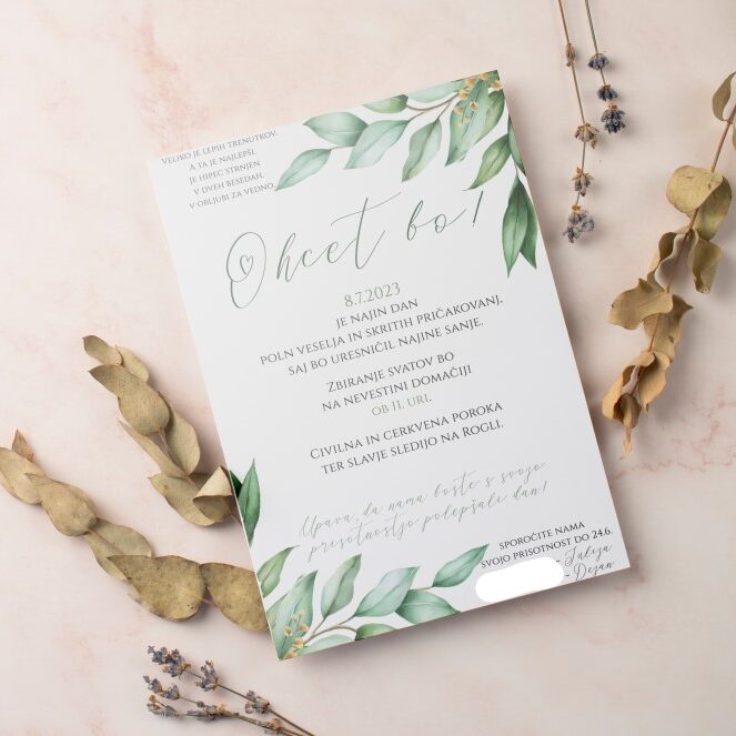 Grafično oblikovanje in tisk poročnih vabil