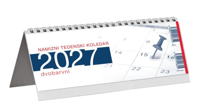Namizni pokončni dvobarvni koledar 2027